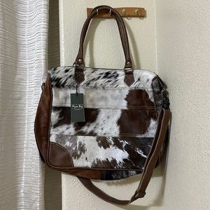 Myra Laptop Bag with Leather and Haircalf
